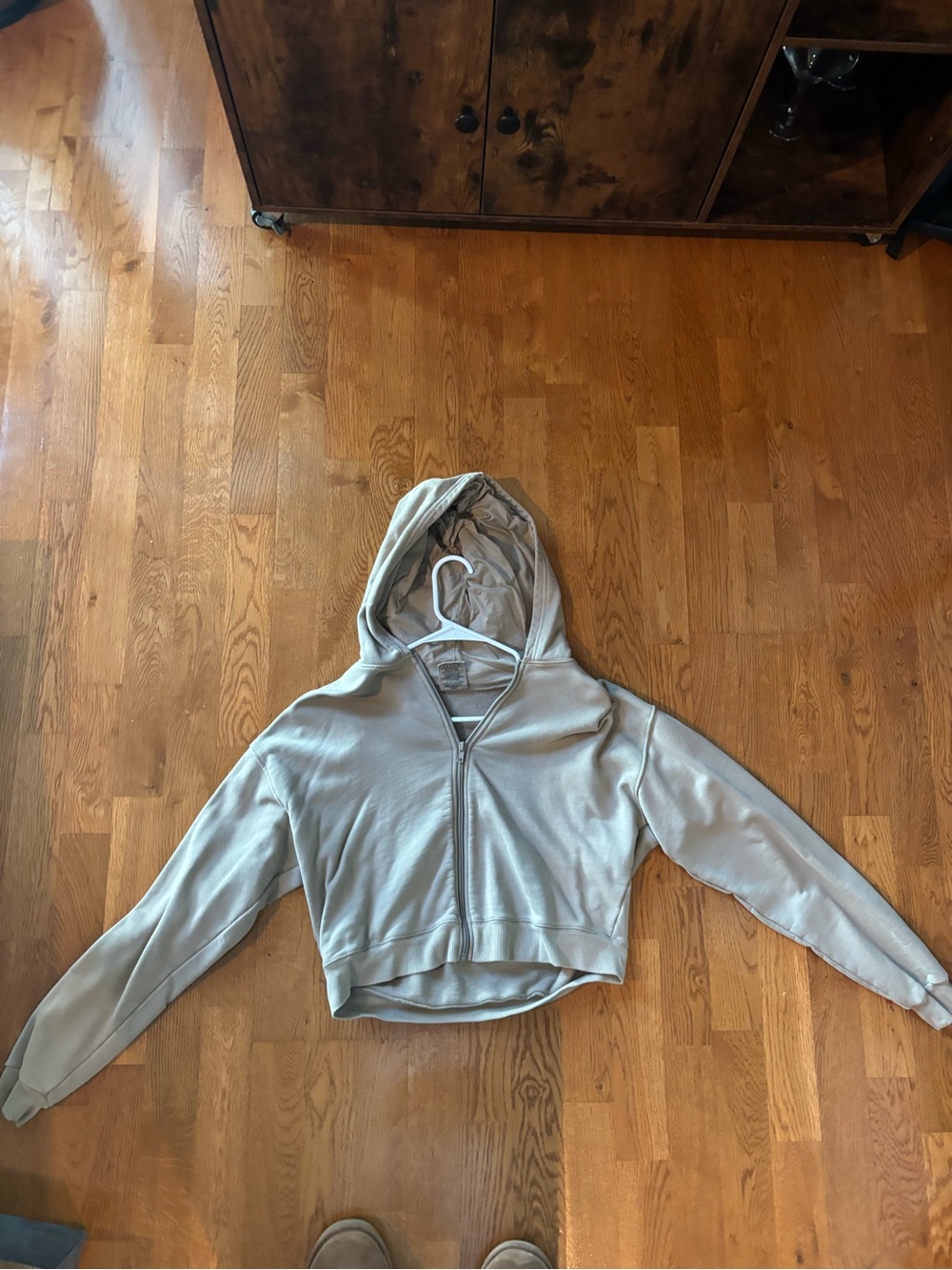 SKIMS Neutral Beige Zip Hoodie